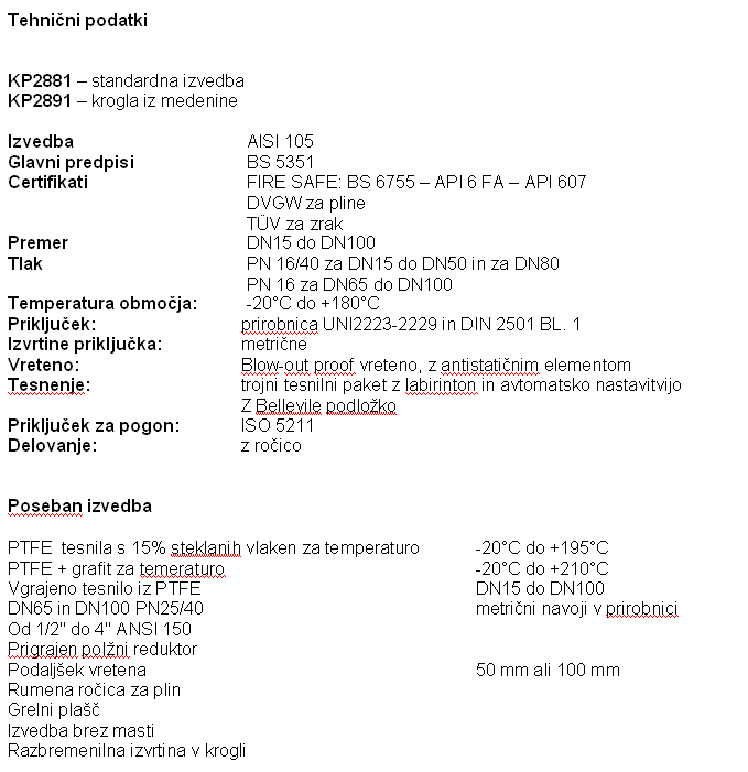 KP2881 & KP2891 Krogelna pipa medprirobnična