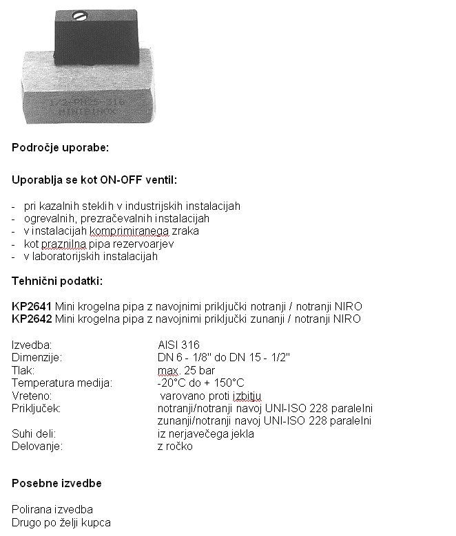 KP2641 & KP2642 Mini Krogelna pipa