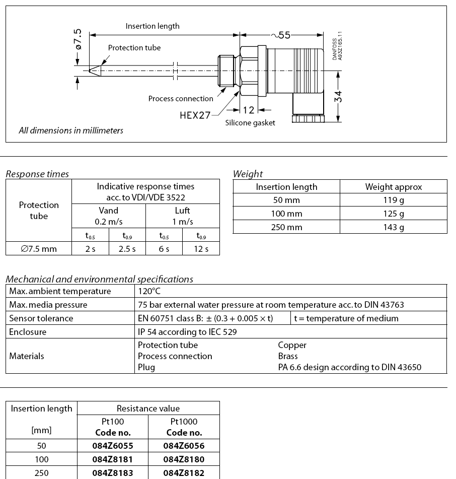 MBT 3260 Temperaturni senzor